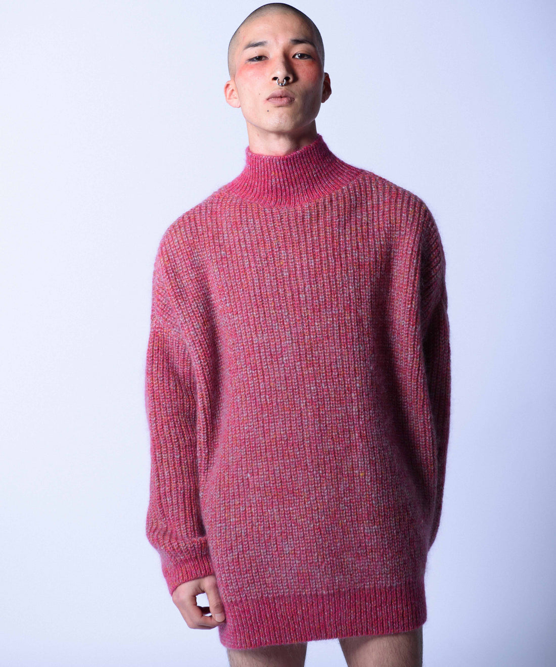 SEIDE MOHAIR BIG STRICK ROSA&amp;SILBER / HERREN