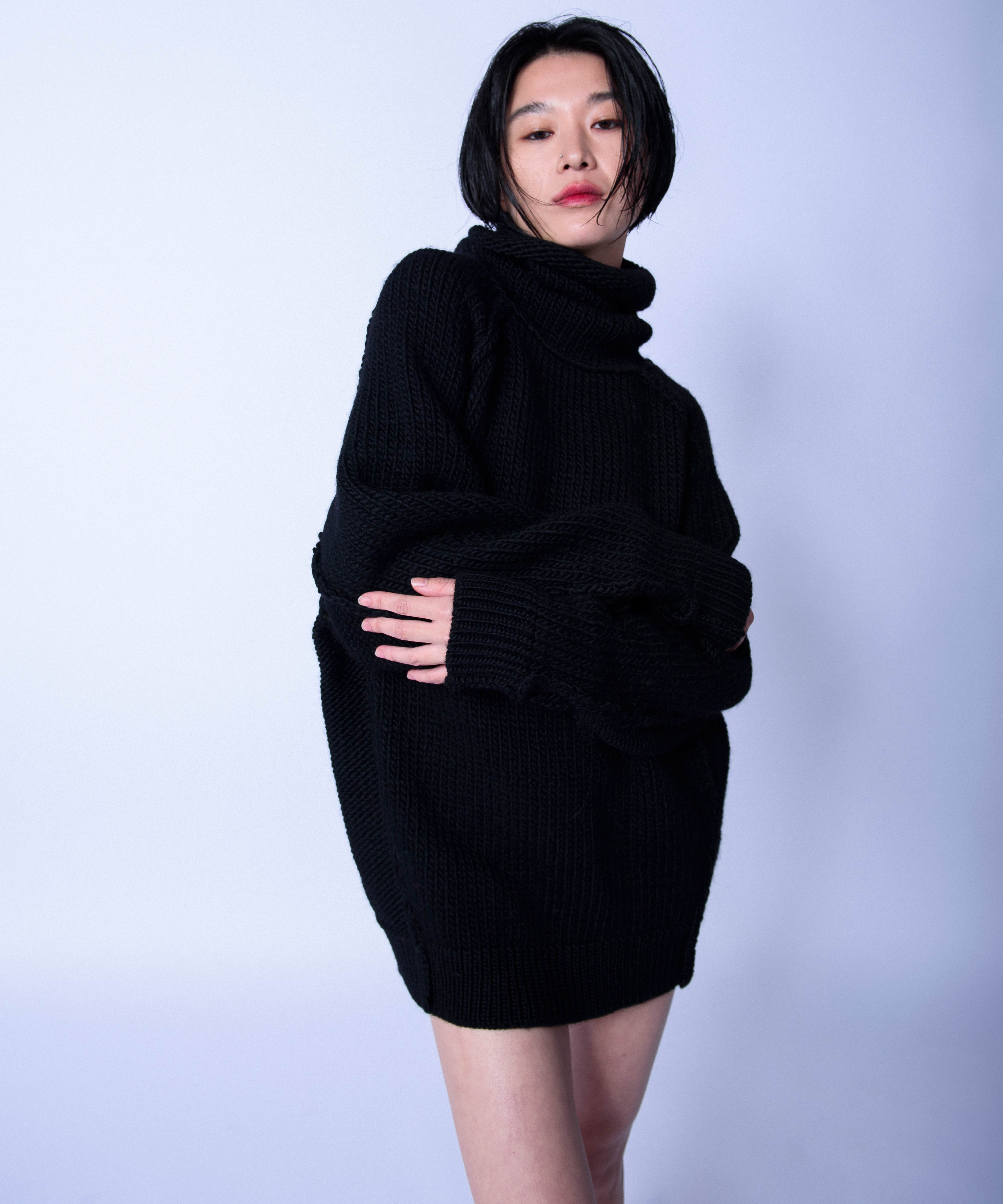 WOOL BIG KNIT BLACK / WOMEN – Yusuke Ikeura Official Site